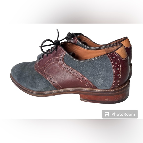 Johnson & Murphy Warner Saddle Dark Gray Suede/Mahogany Lace-up Oxford Nubuck 10 main image 10
